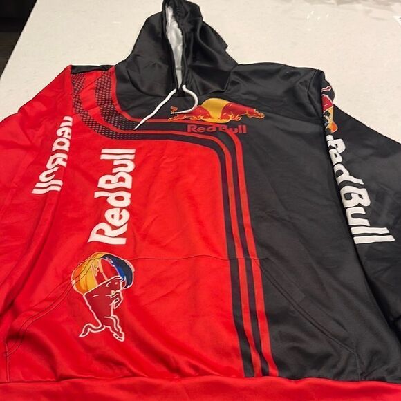 Red Bull Racing hooded sweatshirt. XXXL lightweight polyester fabric. Nice.